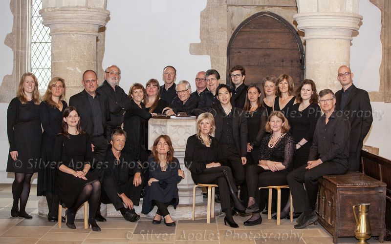 Group photographs and team photography of 24 members of a choir, Oxford