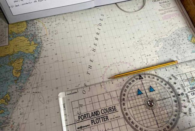 Sailing and navigation - a photograph of sea charts