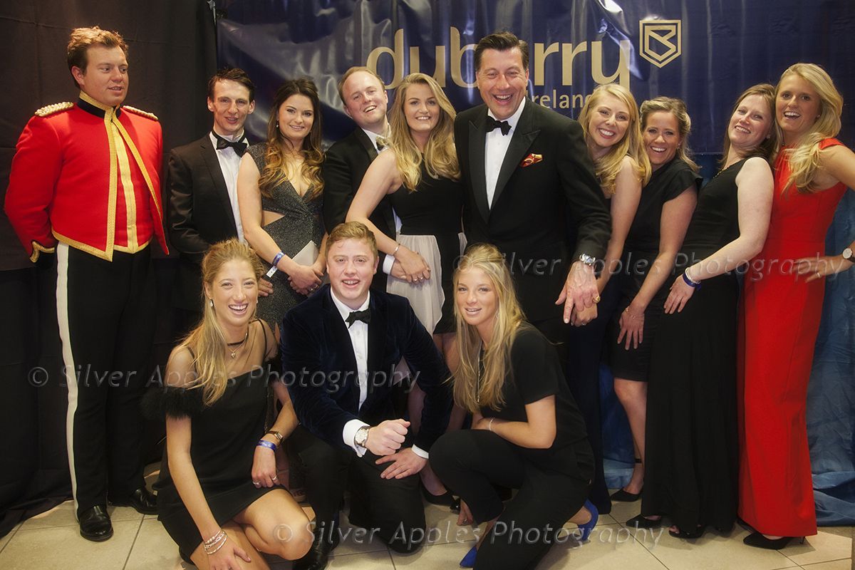 Dubarry team photograph, at an evening corporate event