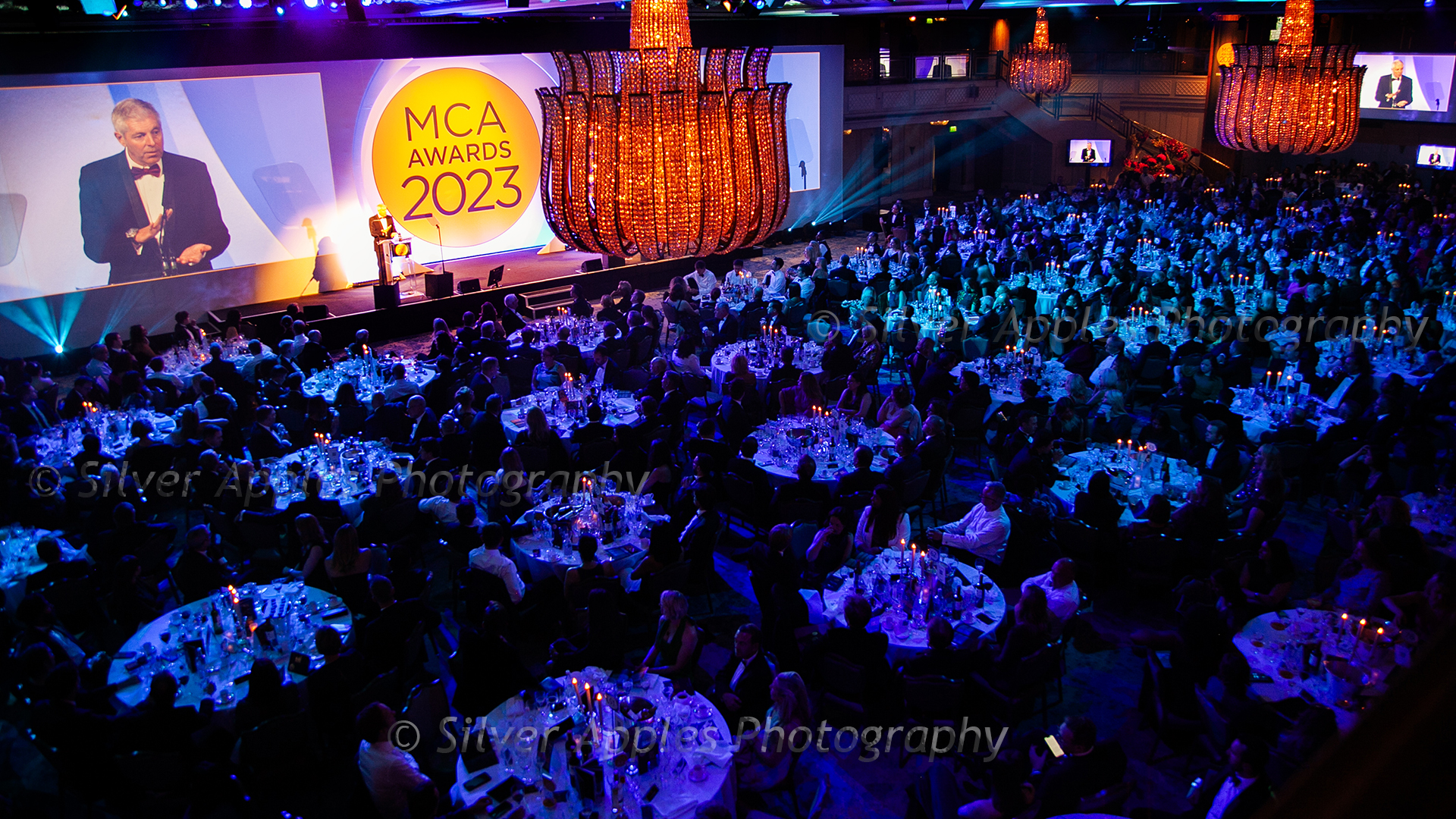 MCA annual awards, The Great Room, Grosvenor House Hotel, London. Corporate event photographer Jenny Aston