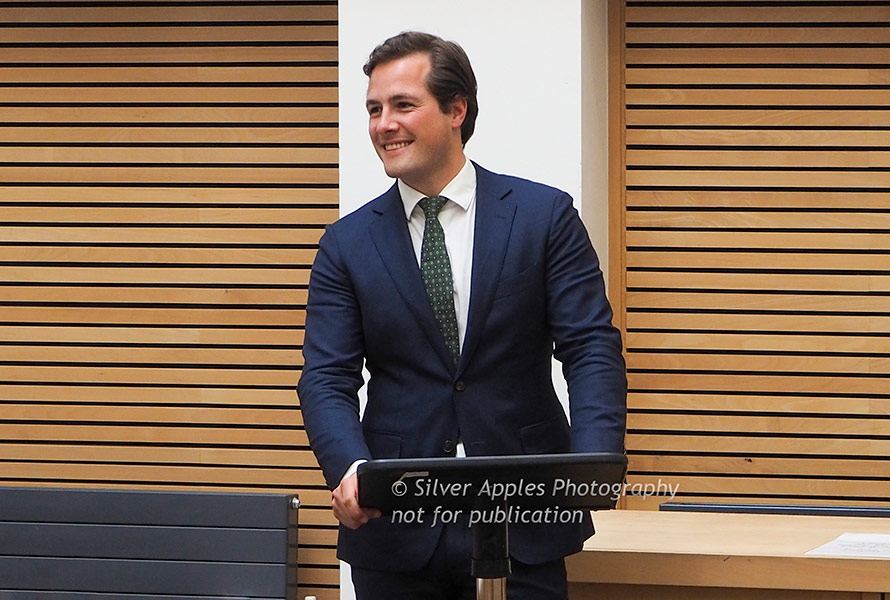 corporate team member at conference