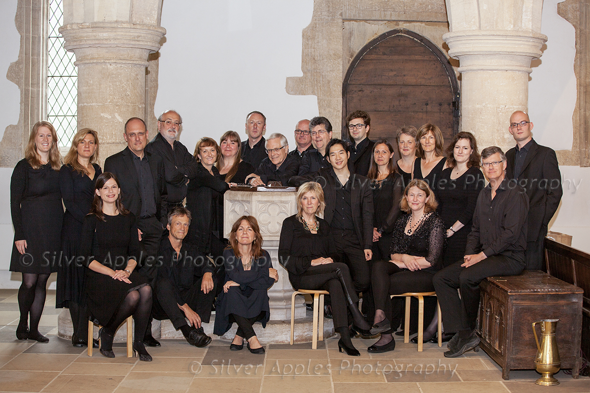 Group photographs and team photography of 24 members of a choir, Oxford